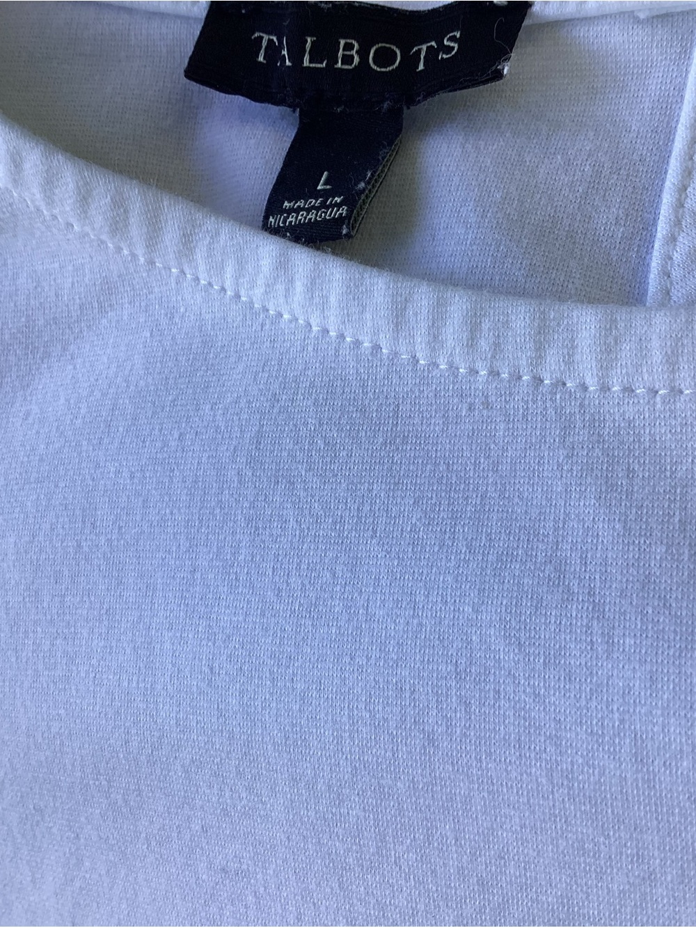 Talbots White Short-Sleeve Top with Crochet-Trim Sleeves LNWOT - Picture 10 of 11